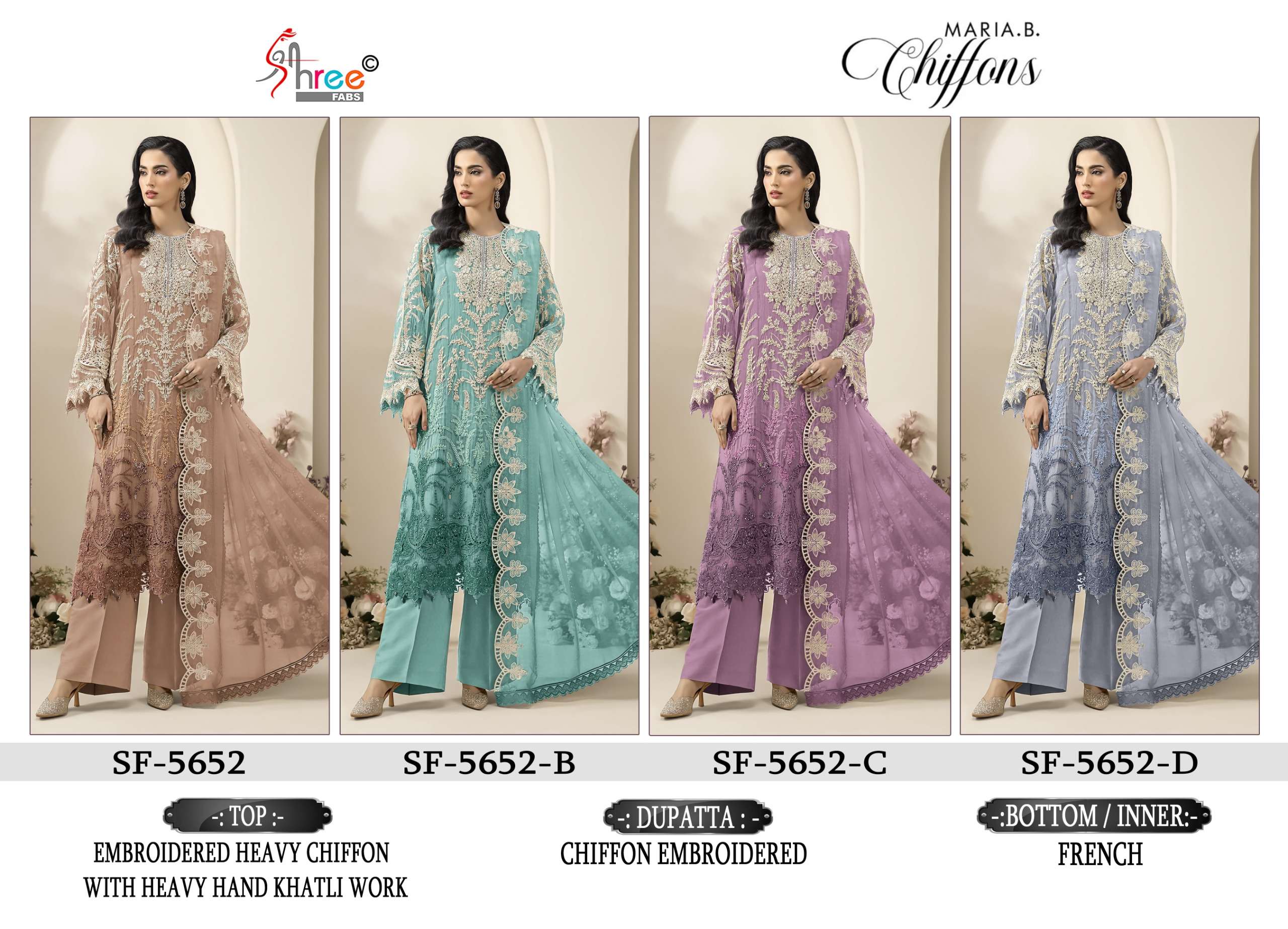 SHREE FABS SF 5652 COLOR CHIFFON DESIGNER SALWAR SUIT IN UNSTITCH THE NEXT GENERATION ETHNIC